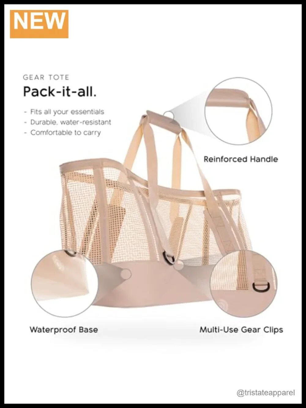 Heavy-Duty Outdoor Tote Waterproof Marine-Grade Mesh Boat Bag 70L